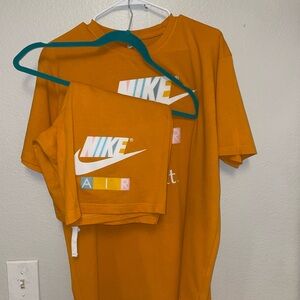 Nike Orange Short Sleeve Tee Bold Athletic Style & Shorts